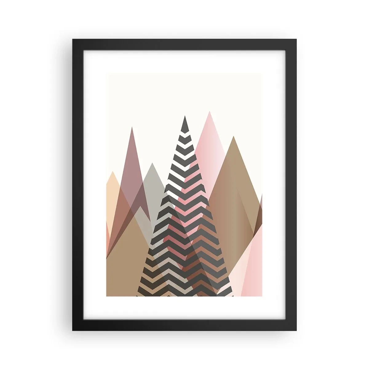Poster în ramă neagră - Construcție piramidală - 30x40 cm
