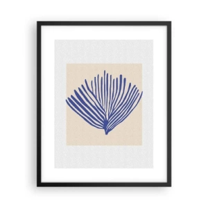 Poster în ramă neagră - Evantai albastru - 40x50 cm