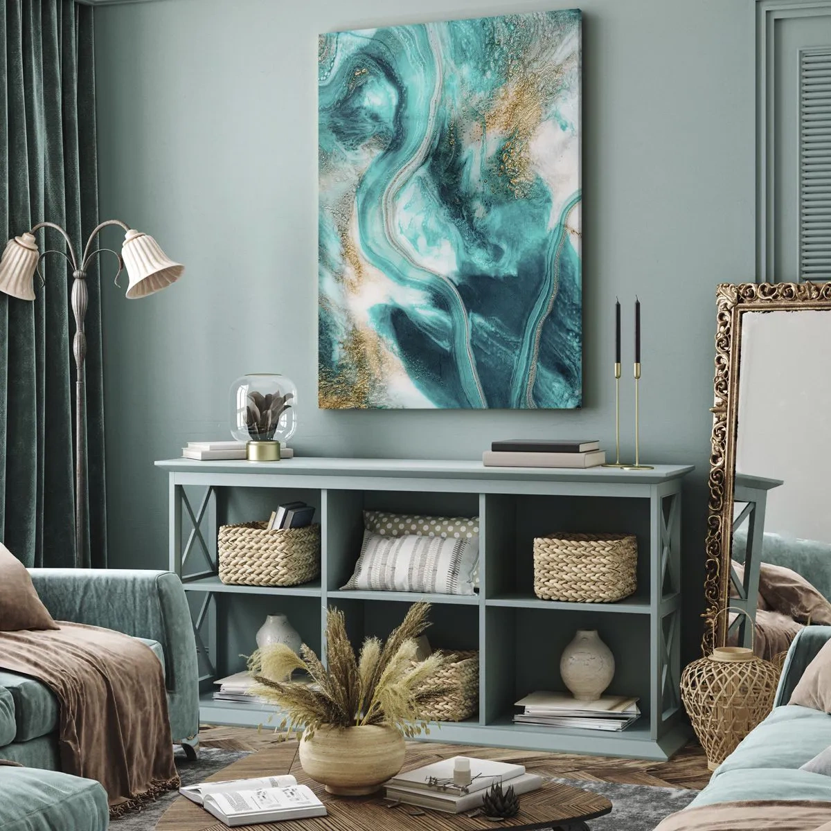 Tablou pe pânză - Râul de aur - 45x80 cm