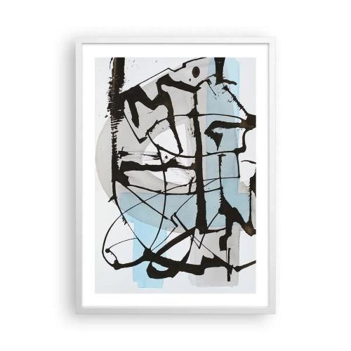 Poster în ramă albă - Cu toate acestea, albastru - 50x70 cm