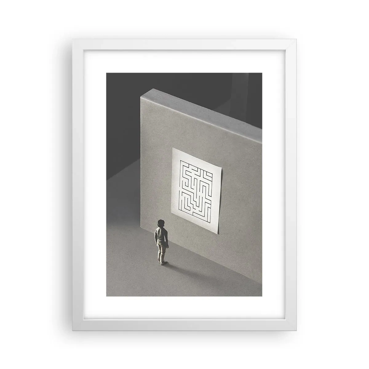 Poster în ramă albă - Dar unde sunt? - 30x40 cm