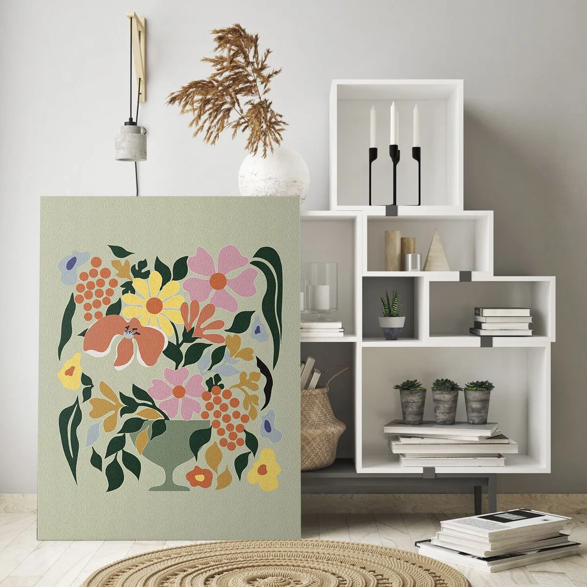 Tablou pe sticlă - Buchet plin de viață - 50x70 cm