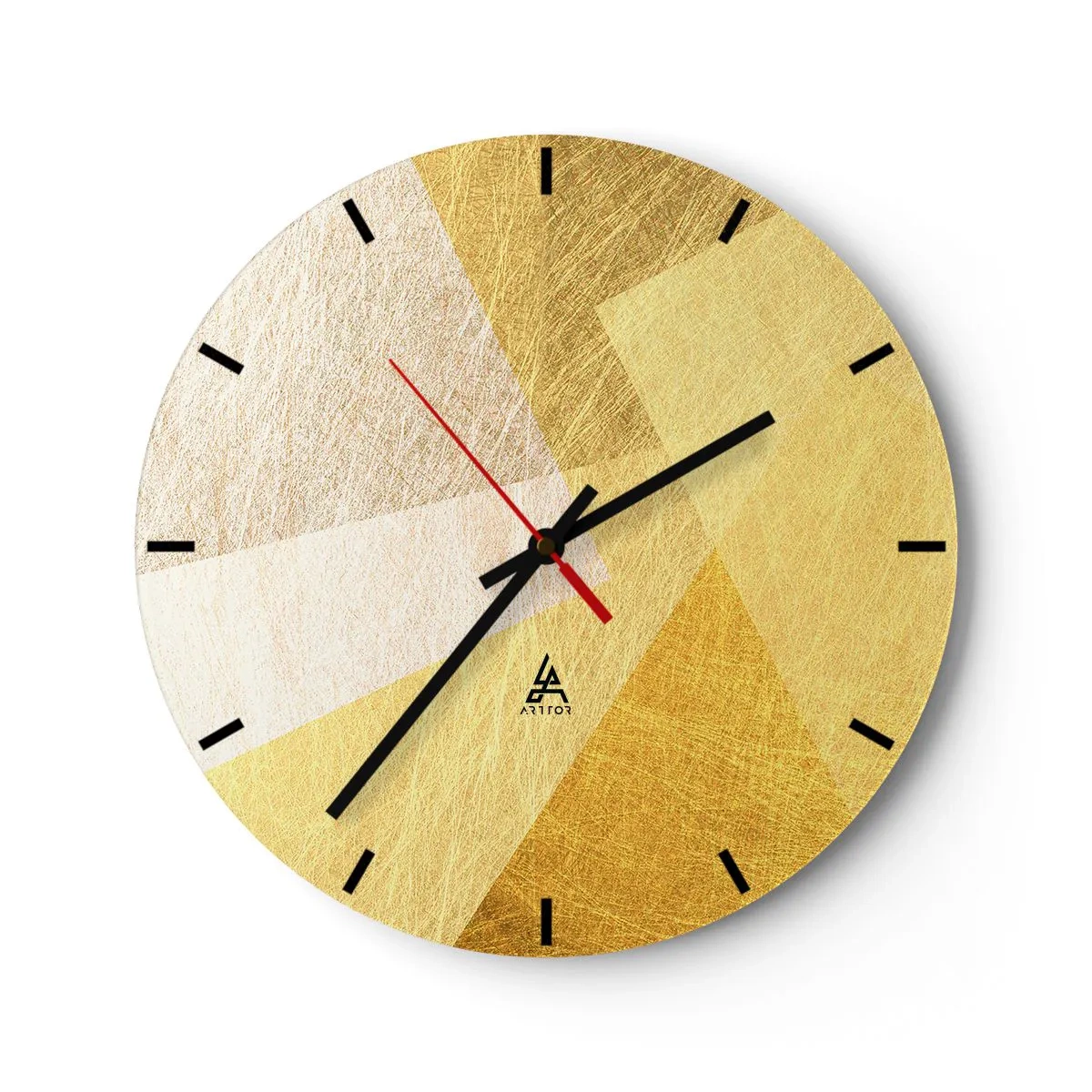 Ceas de perete - Ceas pe sticlă - Vremea de geometrie - 40x40 cm