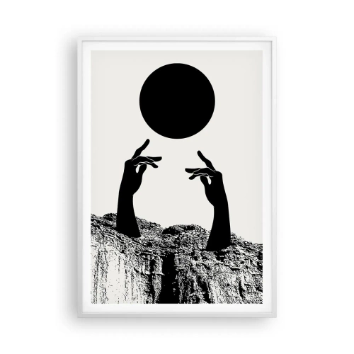 Poster în ramă albă - Compoziție suprarealistă: soarele și tot restul - 70x100 cm