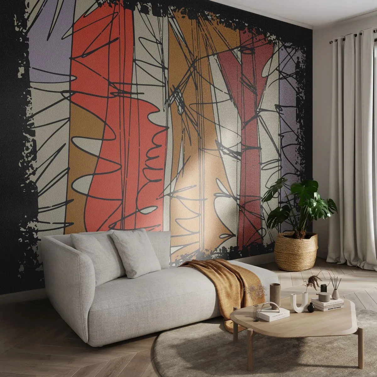 Tapet Premium Canvas - Compoziție spontană - Abstracția, Bucată, Mâzgălituri - 100x70 cm