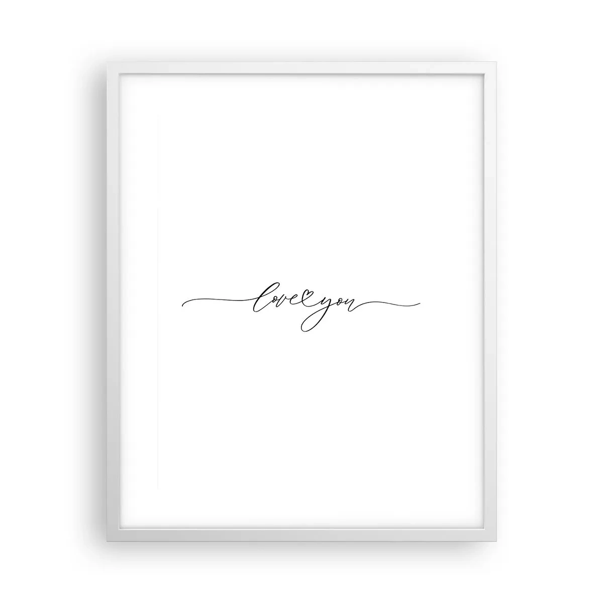 Poster în ramă albă - Negru pe alb - 40x50 cm