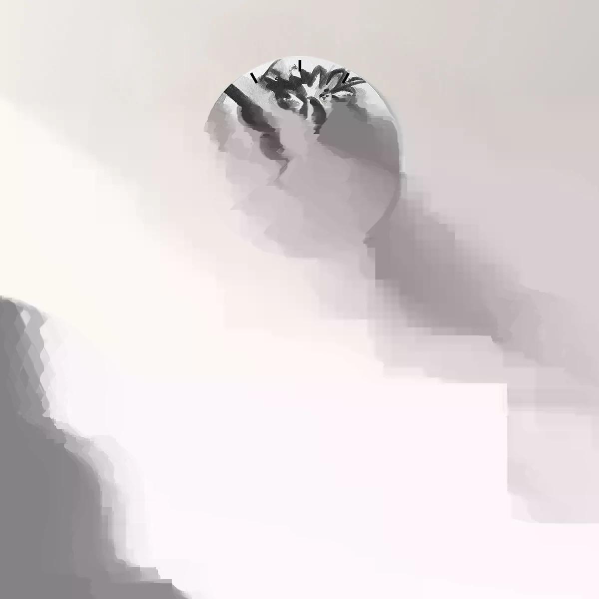 Ceas de perete - Ceas pe sticlă - Dama cu caracter - 40x40 cm