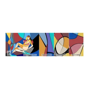 Mostră tapet Premium Sand - Nudul cubist - Cubism, Modern, Femeie - 100x30 cm