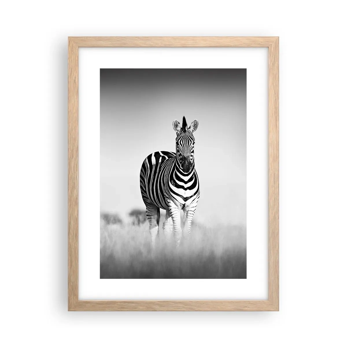 Poster în ramă de stejar deschis - Și totuși lumea e albă și neagră - 30x40 cm