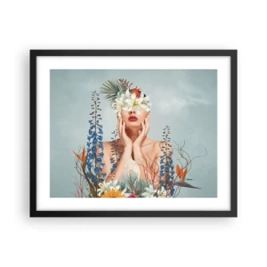 Poster în ramă neagră - Femeia floare - 50x40 cm