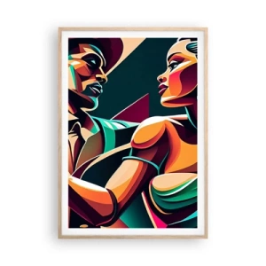 Poster în ramă de stejar deschis - În ritmul inimii - 70x100 cm