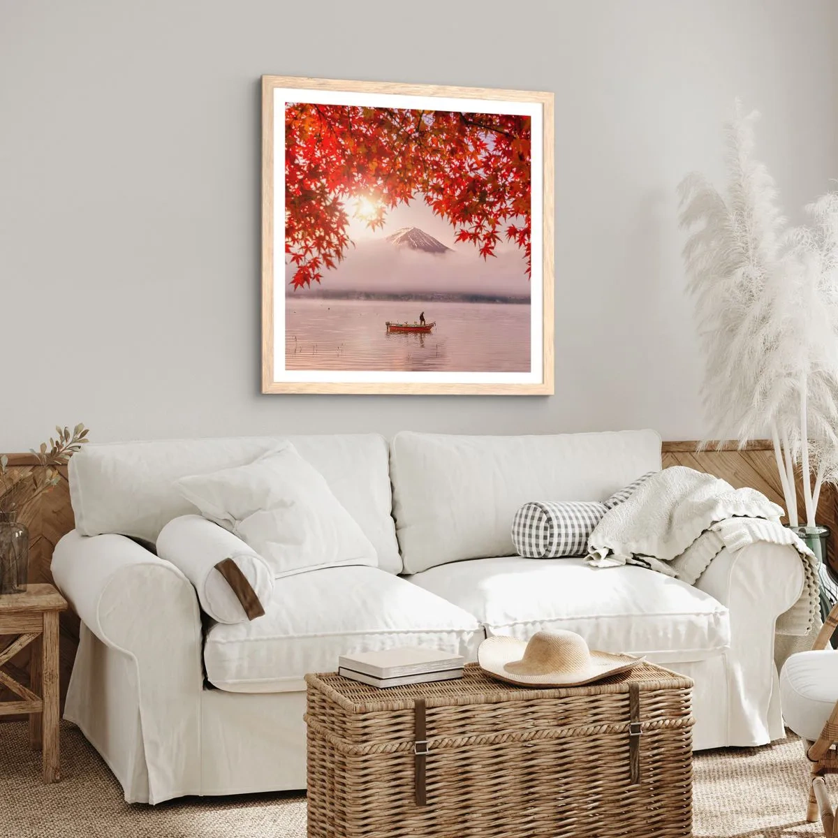 Poster în ramă de stejar deschis - În stil japonez - 30x30 cm