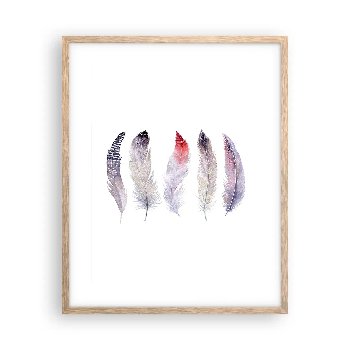 Poster în ramă de stejar deschis - Delicate ca o ceață multicoloră - 40x50 cm