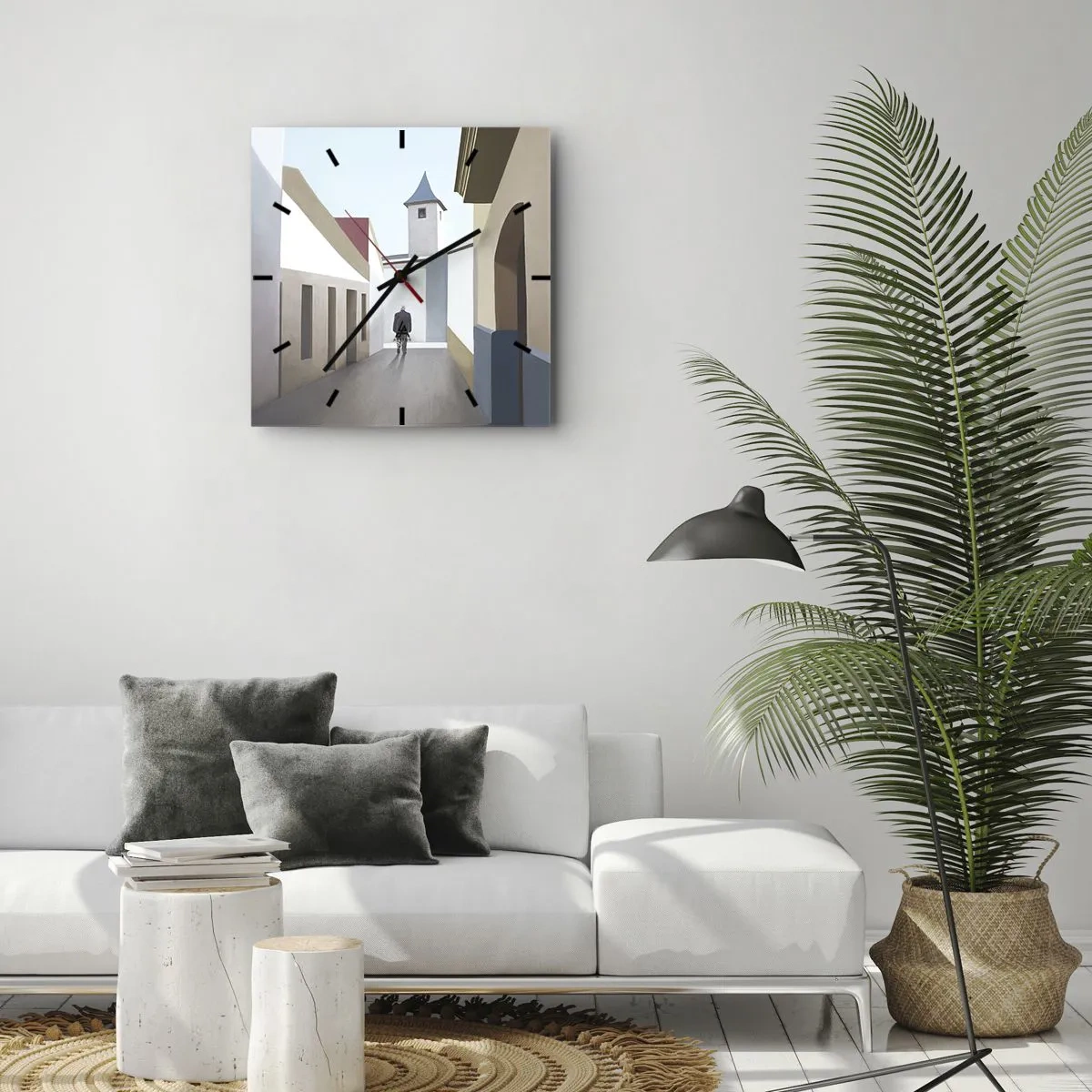 Ceas de perete - Ceas pe sticlă - Plimbare însorită - 30x30 cm