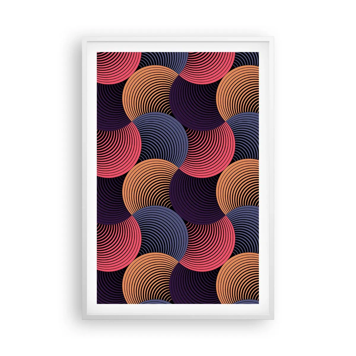 Poster în ramă albă - Într-un ritm de cerc - 61x91 cm