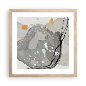 Poster în ramă de stejar deschis - Compoziție organică - 40x40 cm
