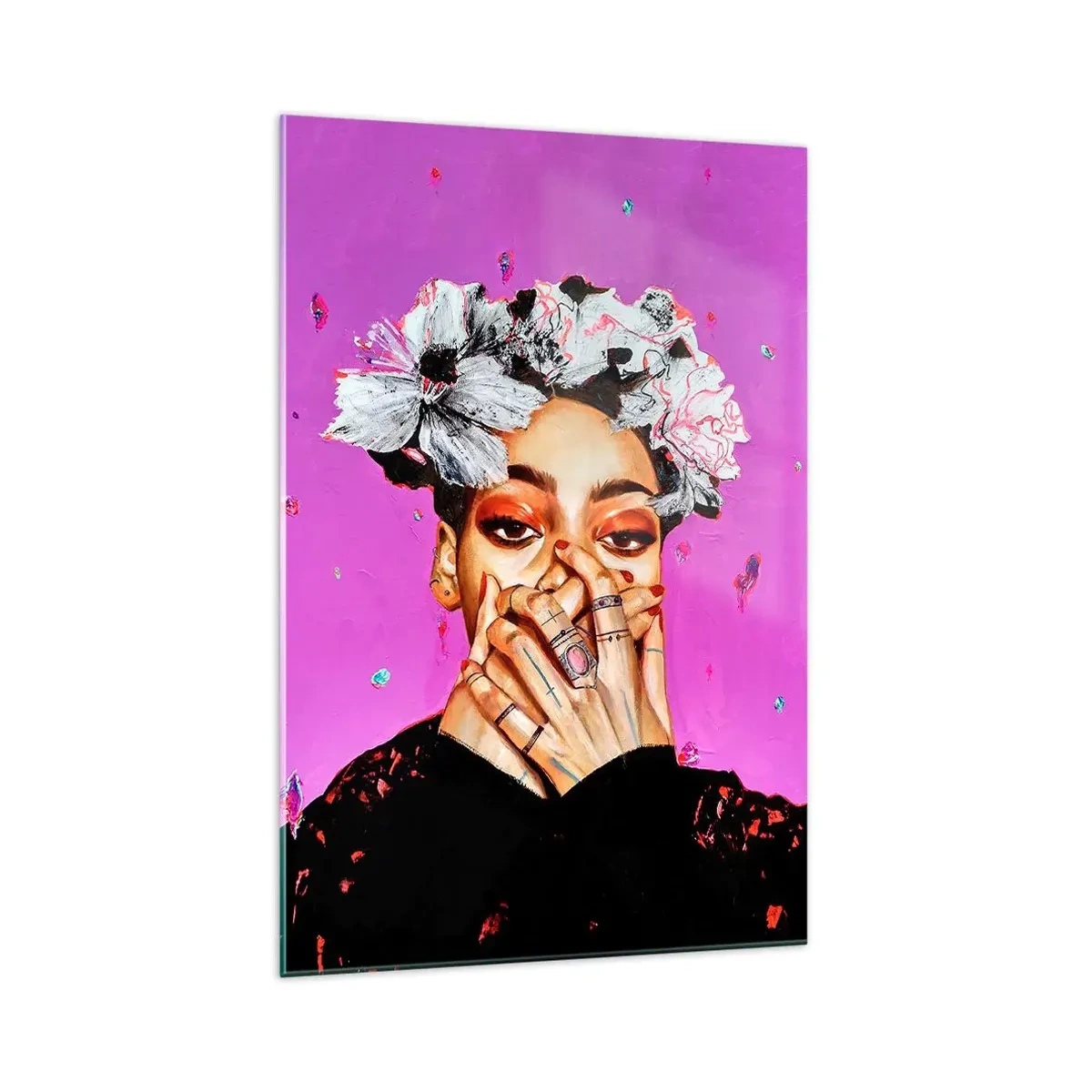 Tablou pe sticlă - Un pic nebună - 70x100 cm