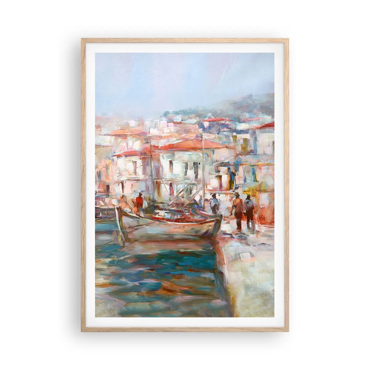 Poster în ramă de stejar deschis - Vacanță pastelată - 70x100 cm