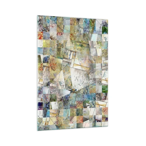 Tablou pe sticlă - Remaniere geometrică - 70x100 cm