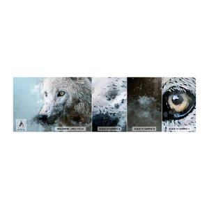 Mostră tapet autocolant Deluxe Sticker - Faceți cunoștință cu sufletul lupului - Animale, Lup, Prădător - 100x30 cm