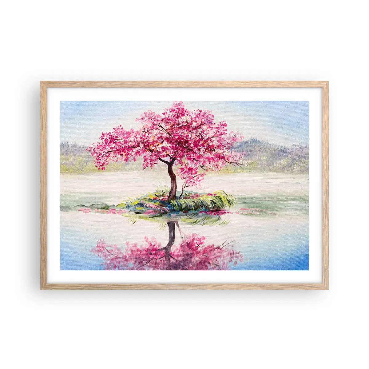 Poster în ramă de stejar deschis - Festivalul Primăverii - 70x50 cm