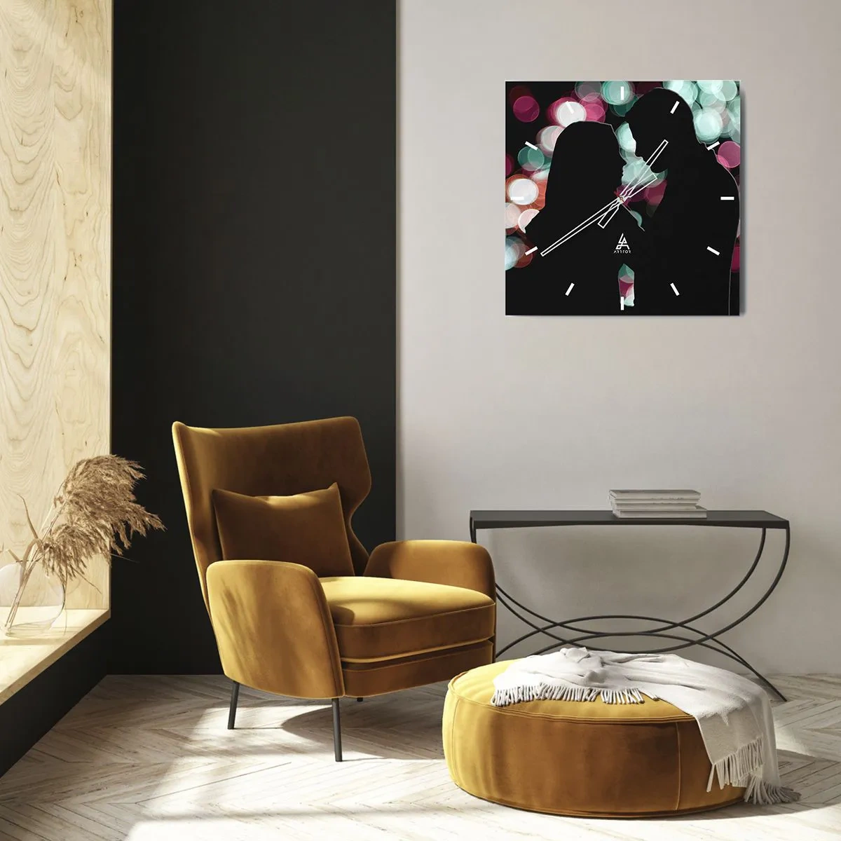 Ceas de perete - Ceas pe sticlă - Da! - 40x40 cm