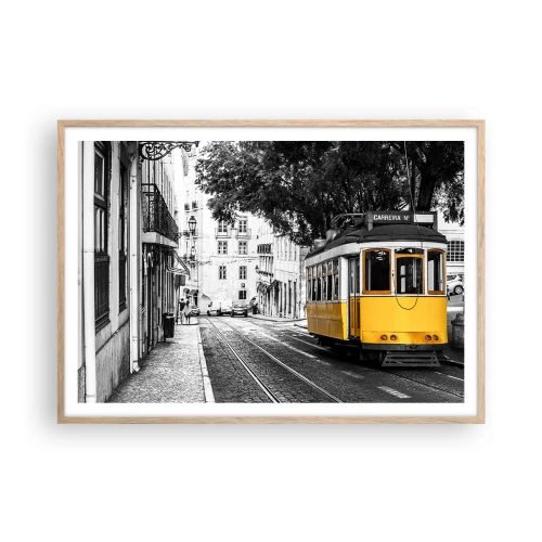 Poster în ramă de stejar deschis - Sună fado în fundal - 100x70 cm