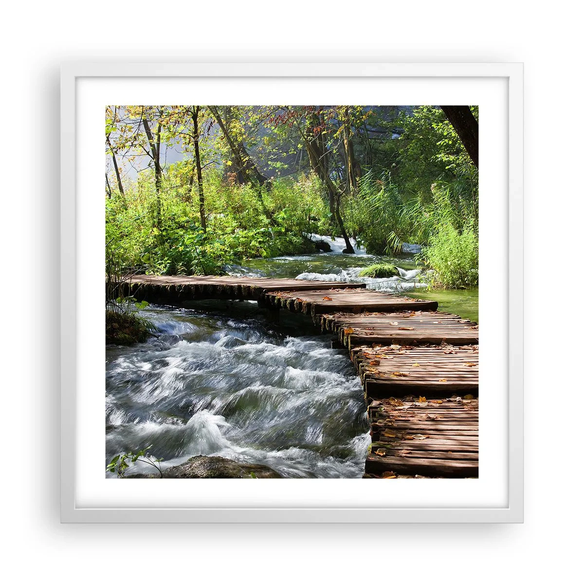 Poster în ramă albă - Cascadă spumoasă - 50x50 cm