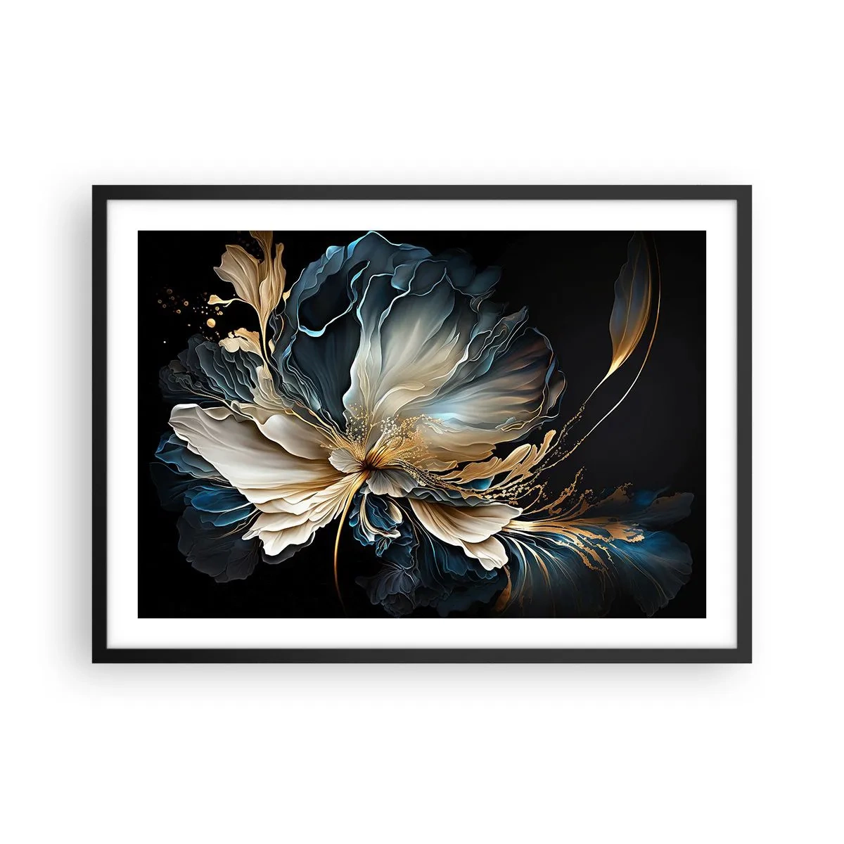 Poster în ramă neagră - Povestea unei flori de iubire - 70x50 cm