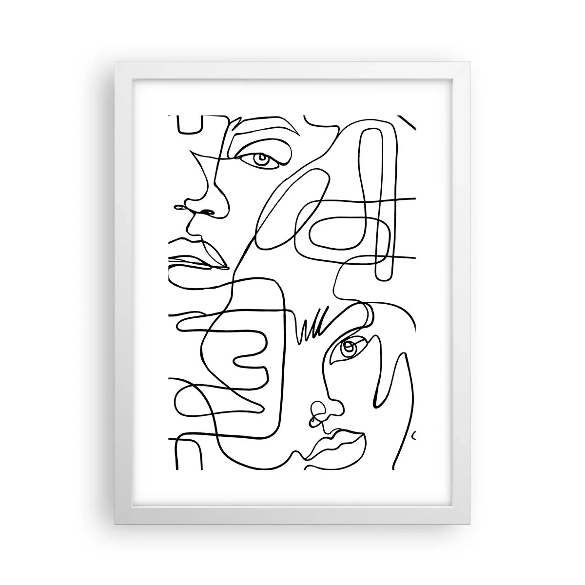 Poster în ramă albă - Într-o încurcătură de emoții - 30x40 cm