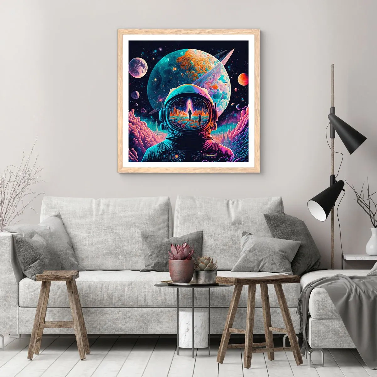 Poster în ramă de stejar deschis - Visul nevisat al filozofiilor - 30x30 cm