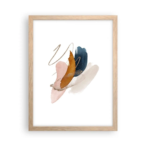 Poster în ramă de stejar deschis - Compoziție înaripată - 30x40 cm