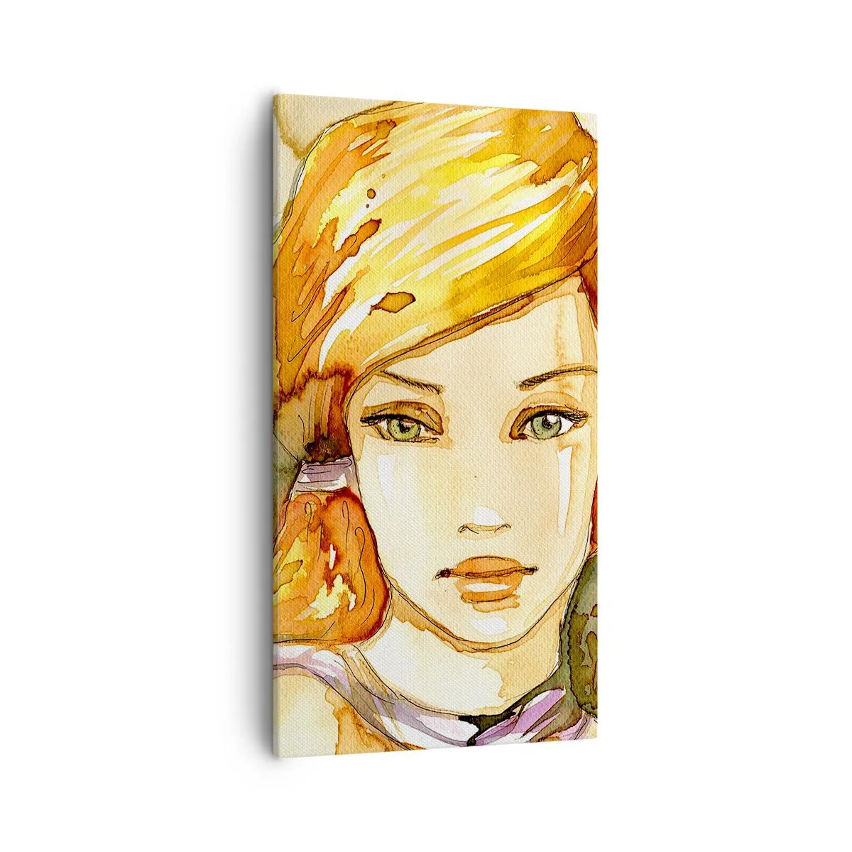 Tablou pe pânză - Privirea de smarald care reduce la tăcere furia - 55x100 cm