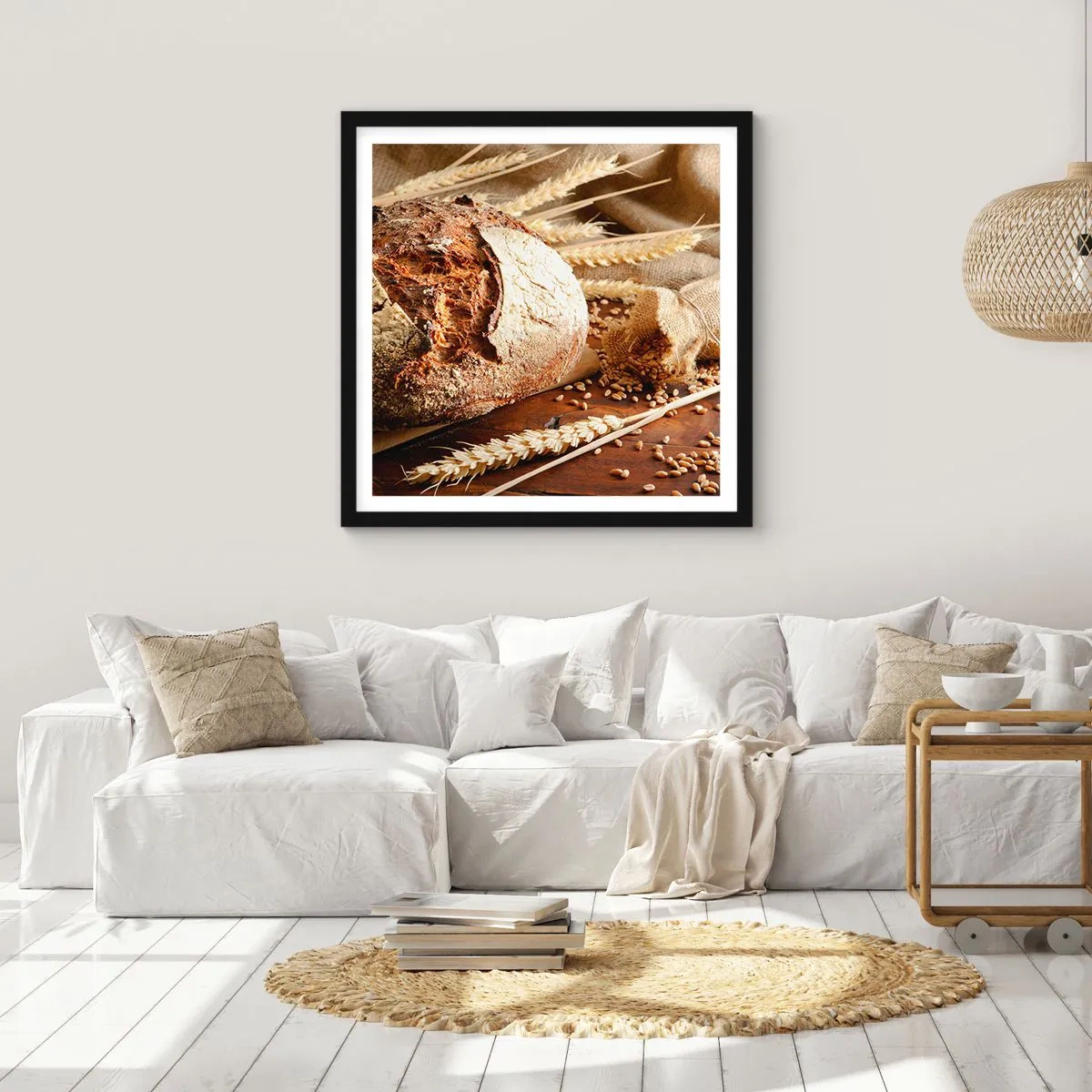 Poster în ramă neagră - Apetisantă, parfumată, crocantă - 40x40 cm