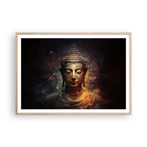 Poster în ramă de stejar deschis - Echilibru spiritual - 100x70 cm
