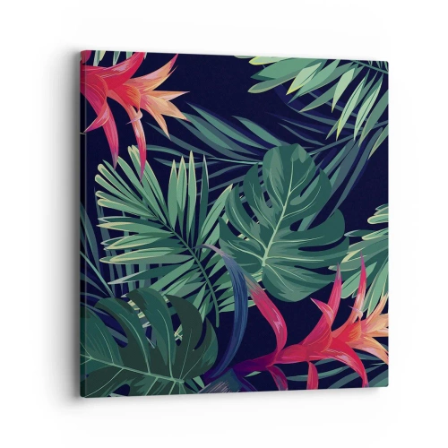 Tablou pe pânză - Flacăra verde - 40x40 cm