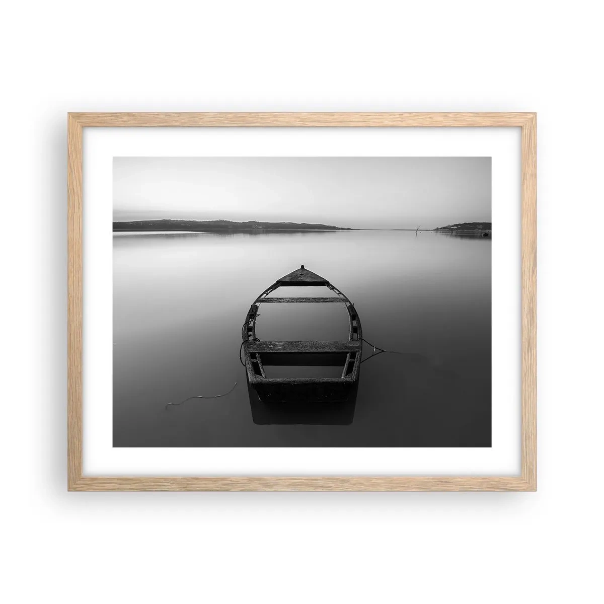 Poster în ramă de stejar deschis - Dor și melancolie - 50x40 cm