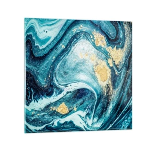 Tablou pe sticlă - Vârtej albastru - 70x70 cm