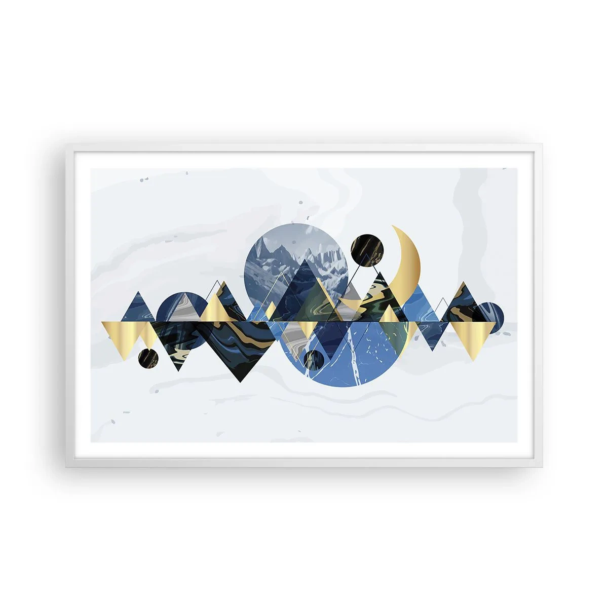 Poster în ramă albă - Peisaj geometric - 91x61 cm