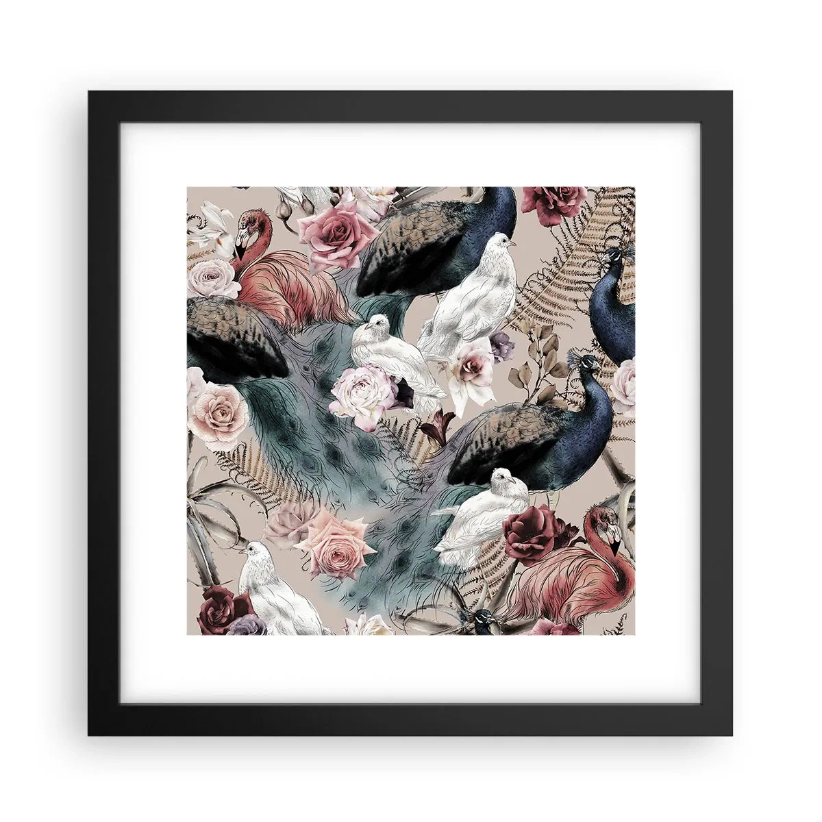 Poster în ramă neagră - În grădina palatului - 30x30 cm