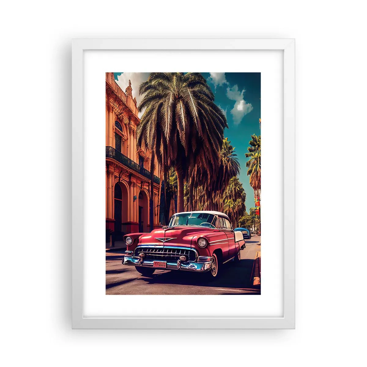 Poster în ramă albă - Tot în Havana - 30x40 cm