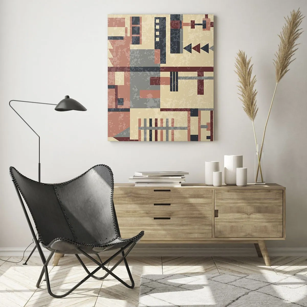 Tablou pe sticlă - Combinație de verticale și orizontale - 50x70 cm