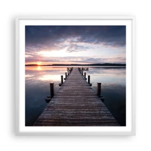 Poster în ramă albă - Granița tăcută dintre zi și noapte - 60x60 cm