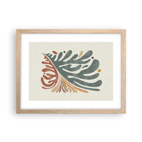 Poster în ramă de stejar deschis - Frunză multicoloră - 40x30 cm