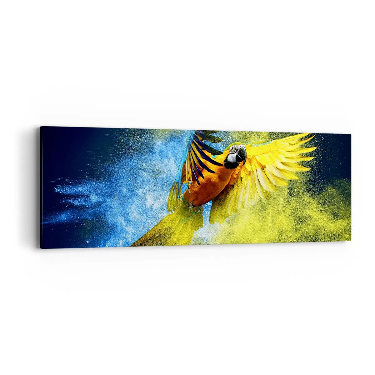 Tablou pe pânză - În praful albastru-auriu - 90x30 cm
