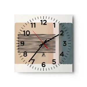 Ceas de perete - Ceas pe sticlă - Totul este în regulă - 40x40 cm