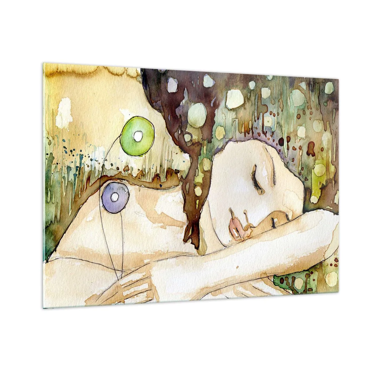 Tablou pe sticlă - Visul violet smarald - 100x70 cm