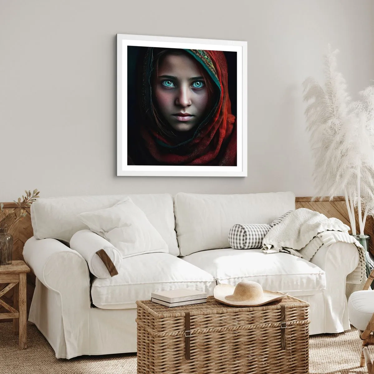 Poster în ramă albă - Prințesa orientală - 40x40 cm