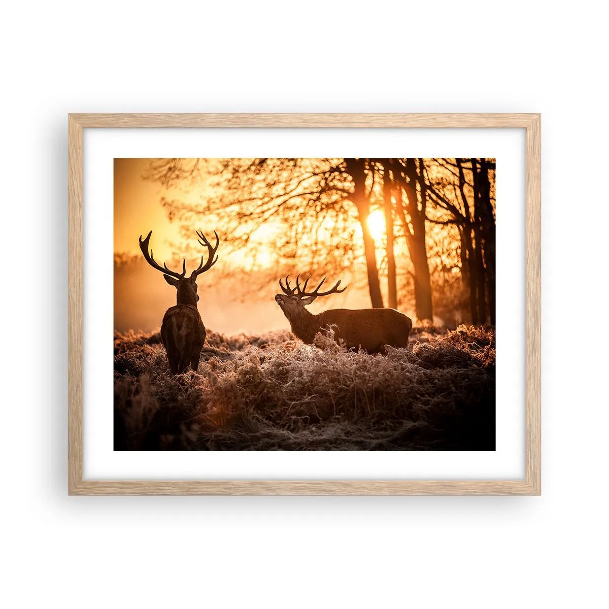Poster în ramă de stejar deschis - Visul unui vânător - 50x40 cm