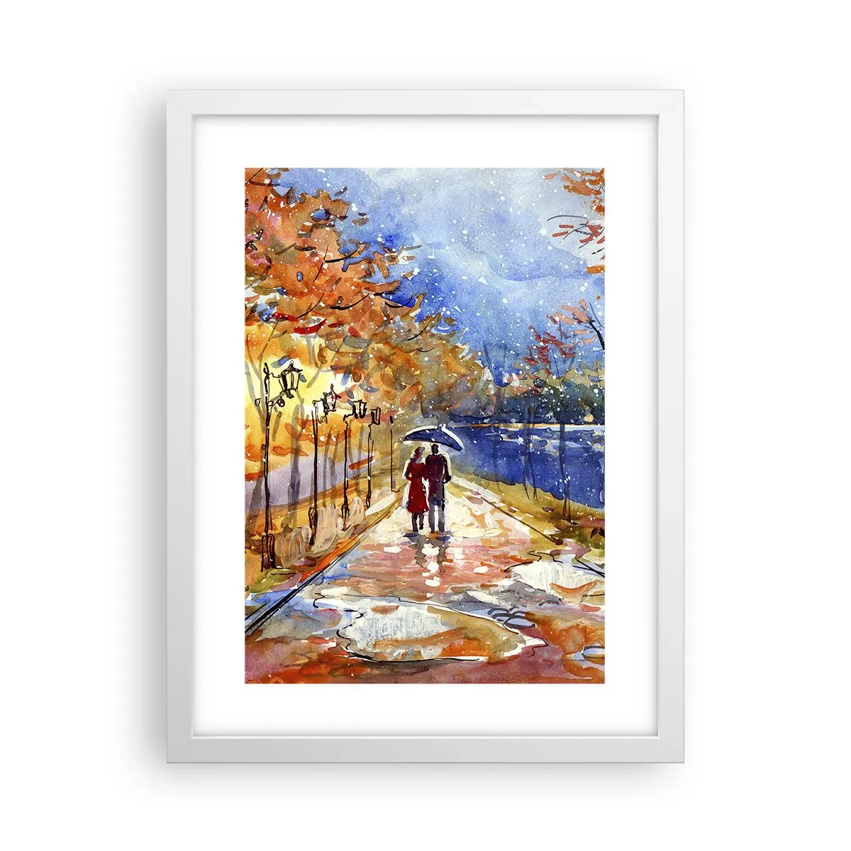 Poster în ramă albă - Împreună până la limita de timp - 30x40 cm